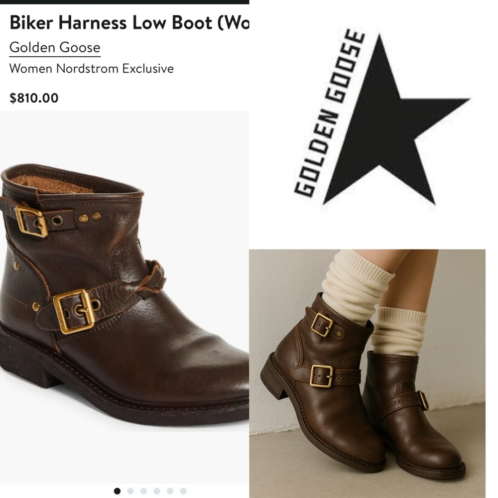 $810 rock the floor Golden Goose Biker Harness Low Boot size 40